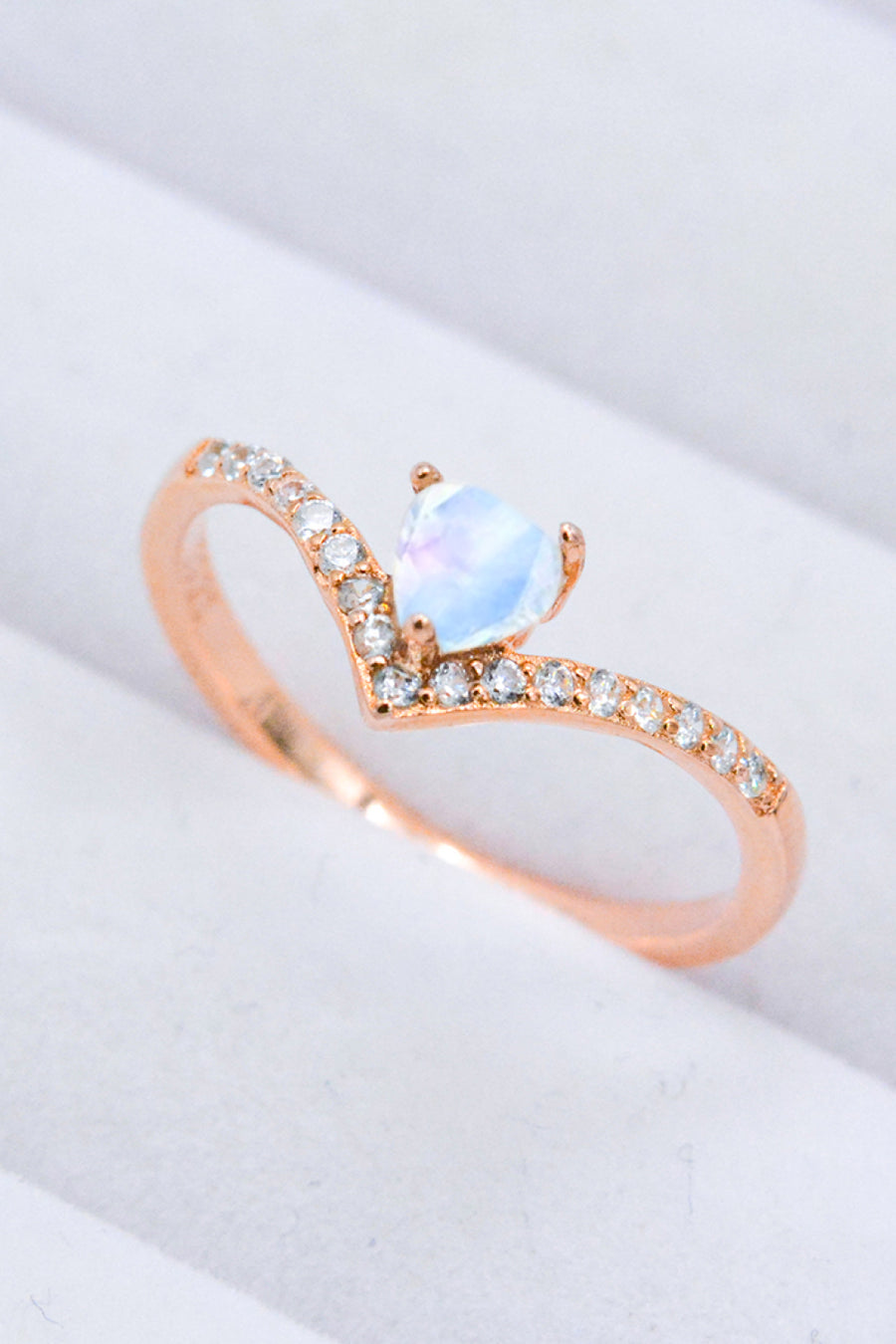 Moonstone Heart-Shaped Ring