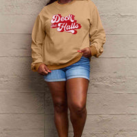 Simply Love Full Size DECK THE HALLS Graphic Sweatshirt