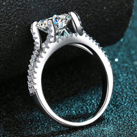 Stylish Moissanite Sterling Silver Ring