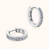 Moissanite 925 Sterling Silver Huggie Earrings