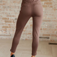 Magic Ankle Crop Skinny Pants in Dark Brown