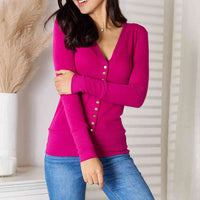 Zenana Full Size V-Neck Long Sleeve Cardigan