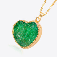 Contrast Heart Druzy Pendant