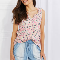 Heimish Full Size Surprise Party Printed Sleeveless Top