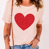 Glitter Heart Graphic T-Shirt