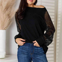 Double Take Round Neck Raglan Sleeve Blouse