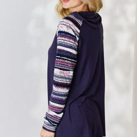 Celeste Full Size Buttoned Striped Long Sleeve Top