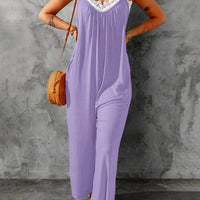 Full Size Spaghetti Strap Wide Leg Jumpsuit