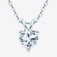 1 Carat Moissanite Heart-Shaped Pendant Necklace