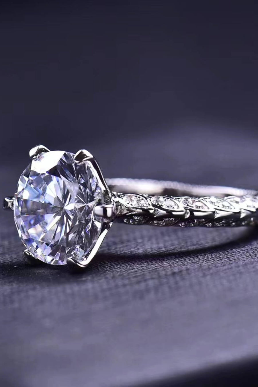 Forever Love Side Stone Moissanite Ring