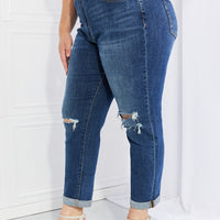 VERVET Full Size Distressed Cropped Jeans with Pockets