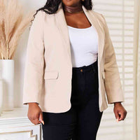 Double Take Shawl Collar Long Sleeve Blazer