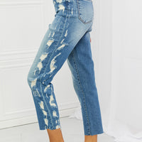 Judy Blue Laila Full Size Straight Leg Distressed Jeans