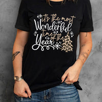 Slogan Graphic Round Neck T-Shirt