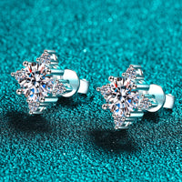 Four Leaf Clover 2 Carat Moissanite Stud Earrings