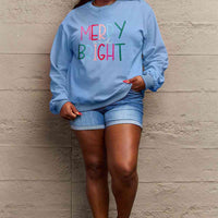 Simply Love Full Size MERRY AND BRIGHT Graphic Sweatshirt