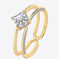 Moissanite 18K Gold-Plated Double-Layered Ring