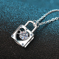 Moissanite Lock Pendant Necklace