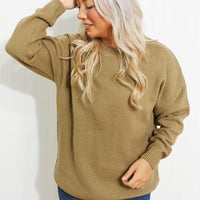Zenana Bundled Up Full Size Round Neck Sweater