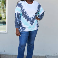 Sew In Love Full Size Tie-Dye Side Slit Sweatshirt