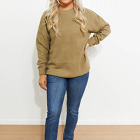Zenana Bundled Up Full Size Round Neck Sweater