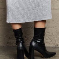 Weeboo Stacy Block Heel Sock Boots