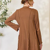 Culture Code Full Size Open Front Long Sleeve Cardigan