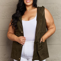 Zenana More To Come Full Size Military Hooded Vest