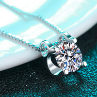 1 Carat Moissanite 925 Sterling Silver Chain Necklace