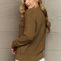 Zenana Kiss Me Tonight Full Size Button Down Cardigan in Olive