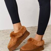 Legend Footwear Furry Chunky Platform Ankle Boots