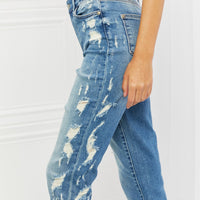 Judy Blue Laila Full Size Straight Leg Distressed Jeans