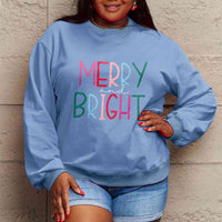 Simply Love Full Size MERRY AND BRIGHT Graphic Sweatshirt