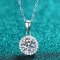 Chance to Charm 1 Carat Moissanite Round Pendant Chain Necklace