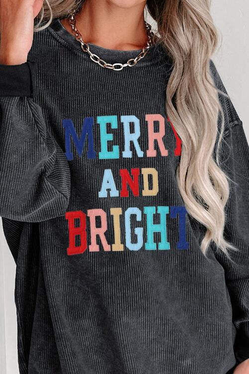 MERRY AND BRIGHT Graphic Sweatshirt