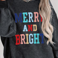 MERRY AND BRIGHT Graphic Sweatshirt