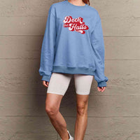 Simply Love Full Size DECK THE HALLS Graphic Sweatshirt