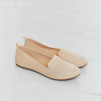 Forever Link Rhinestone Flats in Beige