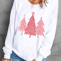 Christmas Tree Graphic Long Sleeve Sweatshirt