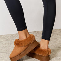 Legend Footwear Furry Chunky Platform Ankle Boots