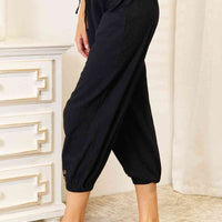 Double Take Decorative Button Cropped Pants