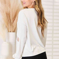 Double Take V-Neck Dropped Shoulder Blouse