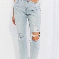 VERVET Stand Out Full Size Distressed Cropped Jeans