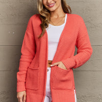 Zenana Bright & Cozy Full Size Waffle Knit Cardigan