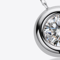 1 Carat Moissanite Pendant 925 Sterling Silver Necklace