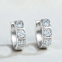 Inlaid Moissanite Huggie Earrings