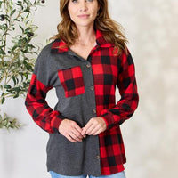 Heimish Full Size Plaid Button Down Shacket