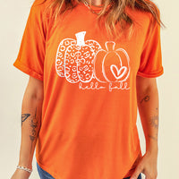 HELLO FALL Pumpkin Graphic T-Shirt